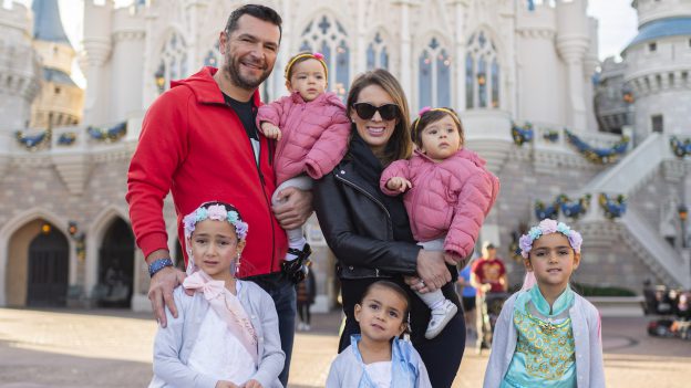 Mexican actress and host Jacqueline (Jacky) Bracamontes and her family at Magic Kingdom Park