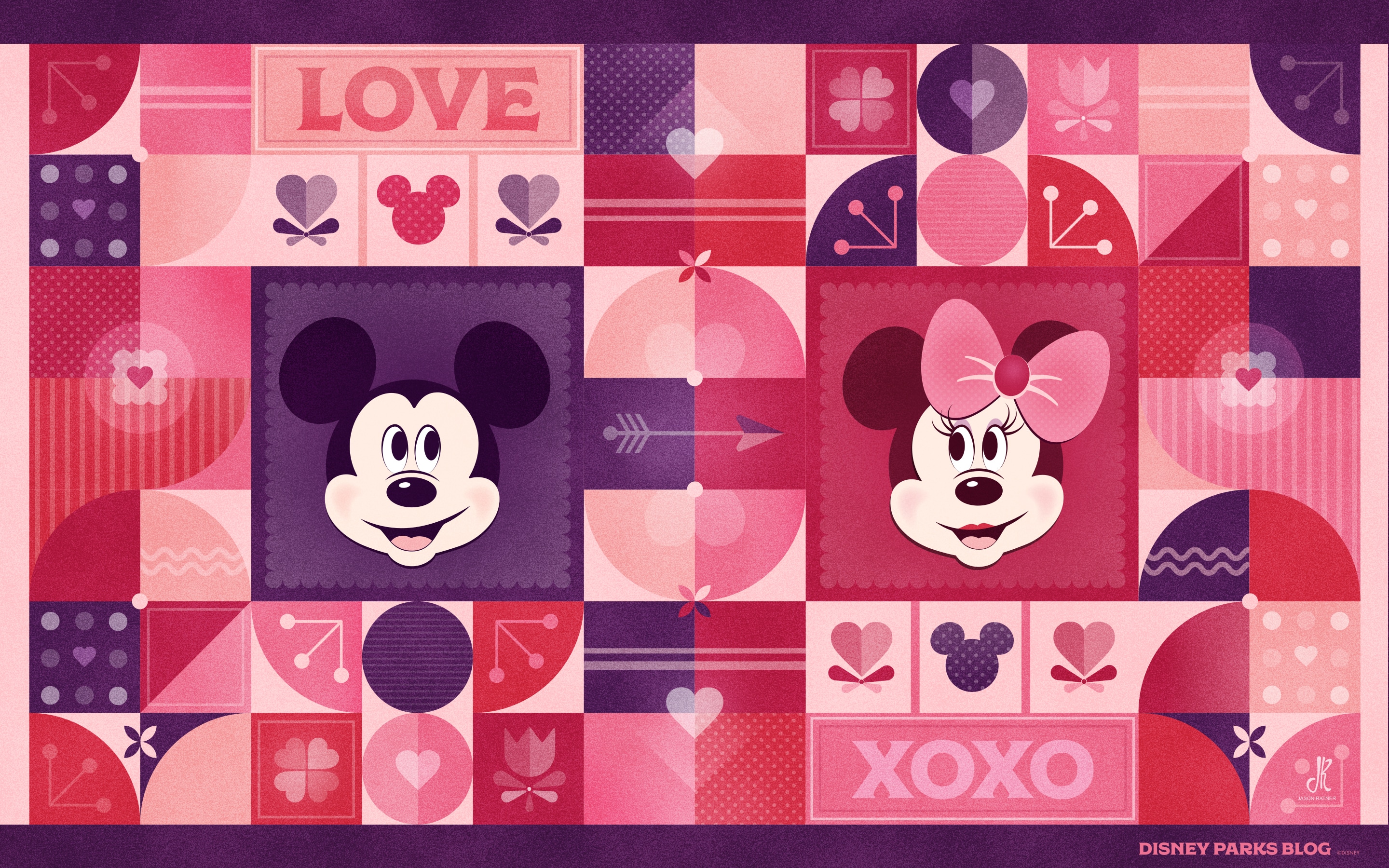 2020 Mickey Mouse & Minnie Mouse Valentine's Day Wallpaper – Desktop/iPad |  Disney Parks Blog