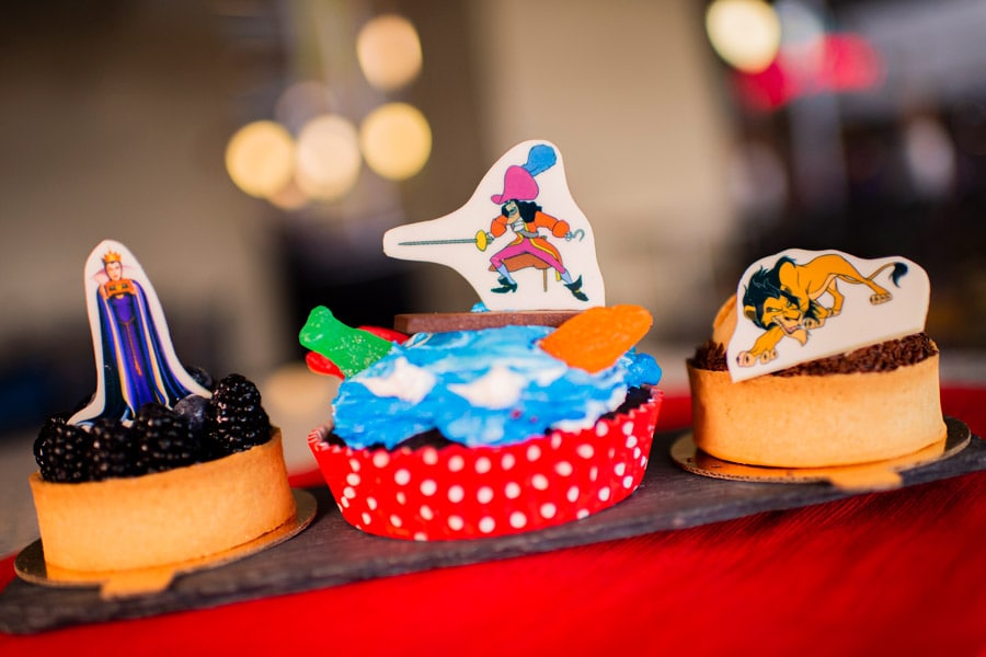 Villain Desserts from Contempo Café for Villaintines Day at Disney’s Contemporary Resort - Evil Queen Fruit Tart, Captain Hook Cake and Scar Peanut Butter Pie