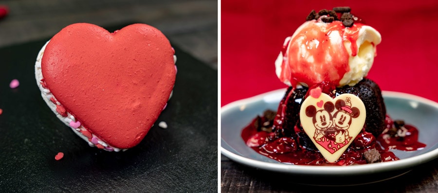 2020 Valentine’s Season Offerings at Disney California Adventure Park - Valentine’s Day Macaron and Valentine's Day Bundt Cake Sundae