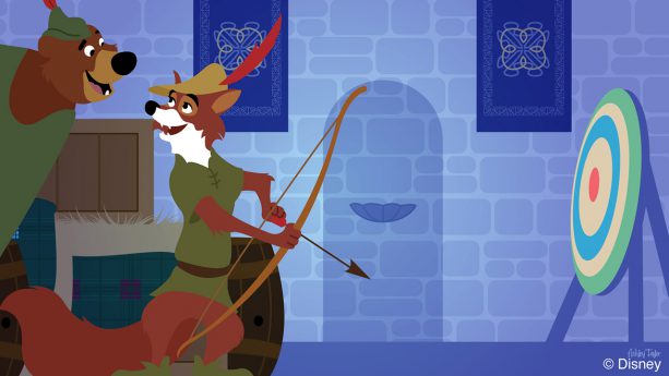 Disney Parks Pin Robin Hood mit Schleife Little John Brandneu auf Karte June 