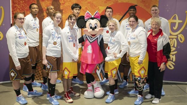 Minnie Mouse with Special Olympics Athletes at NBA All-Star 2020 In Chicago