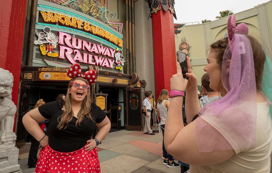 Guests at Mickey & Minnie's Runaway Railway