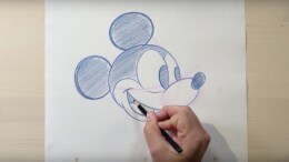 Drawing of 1920's Mickey Mouse