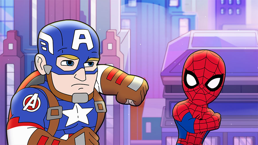 Coloring Fun With Marvel Super Hero Adventures Spidey and Captain America 