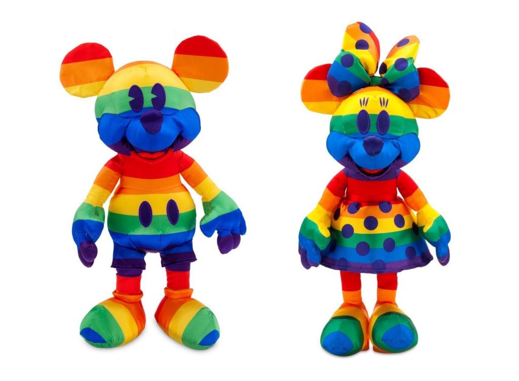 Recognize Pride Month 2020 with the New Rainbow Disney Collection Rainbow Disney Collection items: Mickey Mouse and Minnie Mouse plush