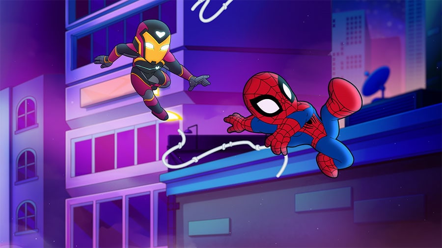Coloring Fun With Marvel Super Hero Adventures Spidey swings into his arc-powered pal, Ironheart, as the entire city loses electricity!