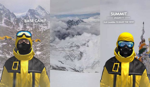 Ascend Everest with Nat Geo’s newest AR experience: Basecamp 17,000 ft, Summit 29,029 ft - Flip camera to enjoy the view!