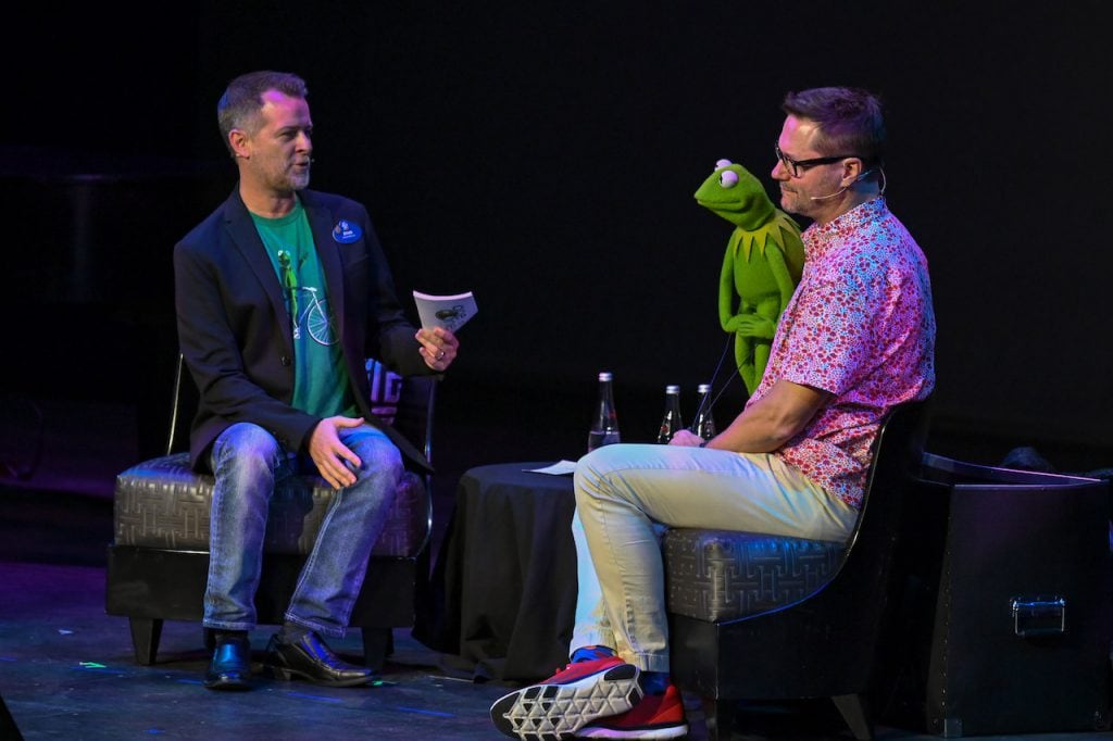 Cruising (and Streaming) with Kermit Ryan March, performer Matt Vogel and Kermit on stage