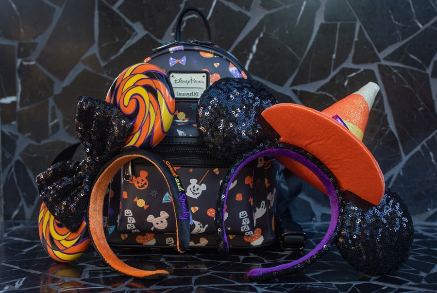 Loungefly backpack and Minnie Mouse headbands