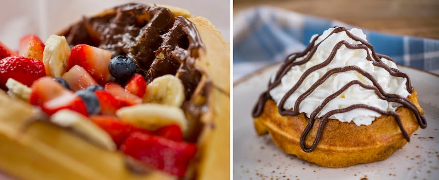 Specialty Waffles from Sleepy Hollow at Magic Kingdom Park and Belgian Waffles from EPCOT International Food & Wine Festival