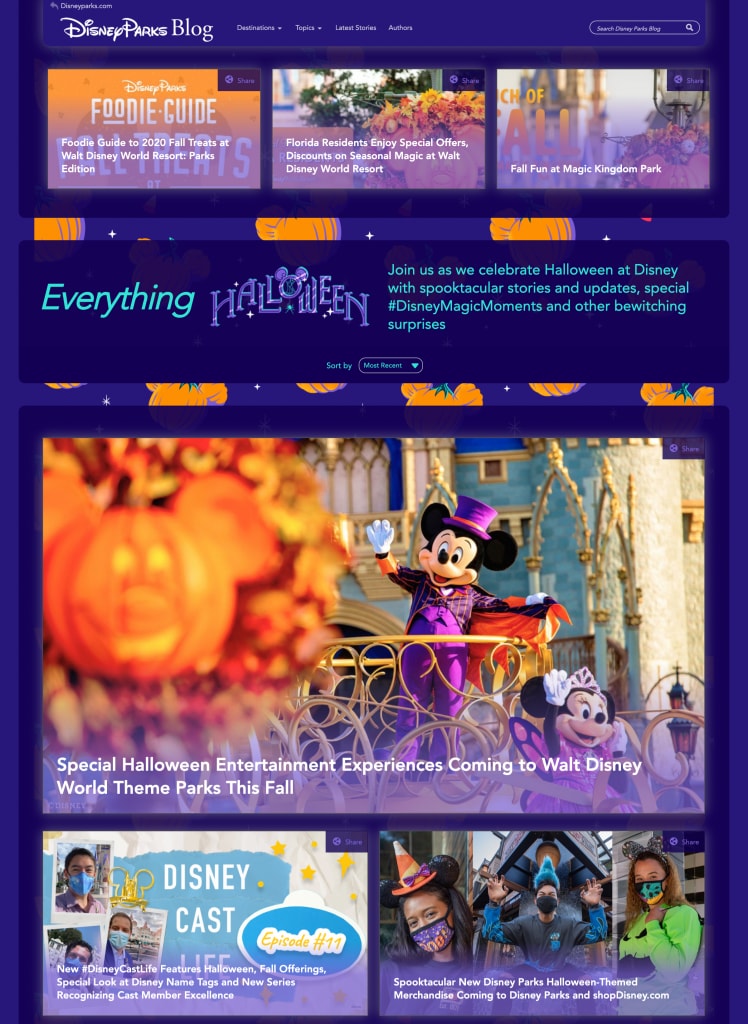 Special "Everything Halloween" Page on the Disney Parks Blog