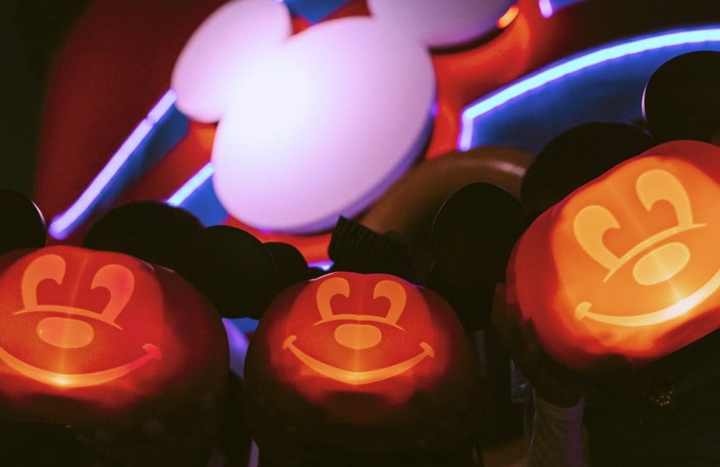 Glowing pumpkins on a Disney Cruise Line Ship
