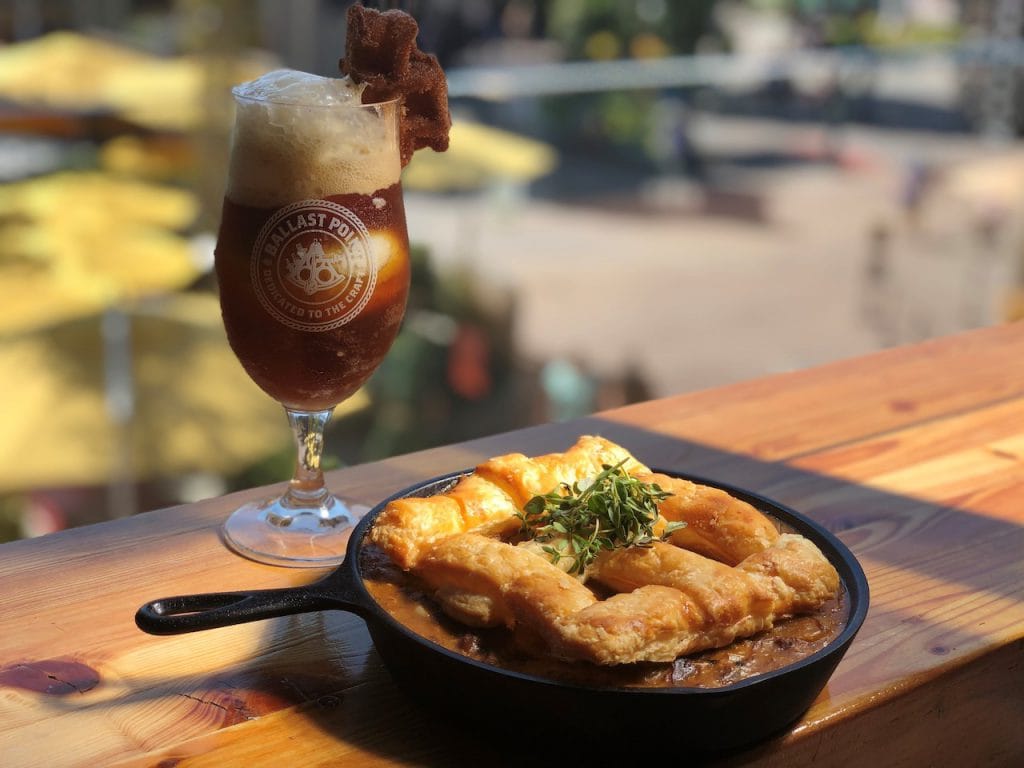 Short Rib Pot Pie and Pumpkin Down Ale from Ballast Point Brewing Company at the Downtown Disney District at Disneyland Resort