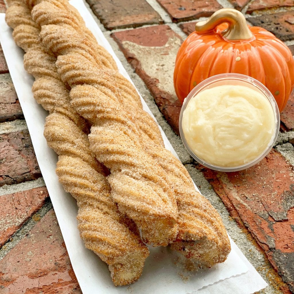 Foodie Guide to 2020 Fall Treats at the Downtown Disney District at Disneyland Resort Pumpkin Spice Churro from California Churro at the Downtown Disney District at Disneyland Resort