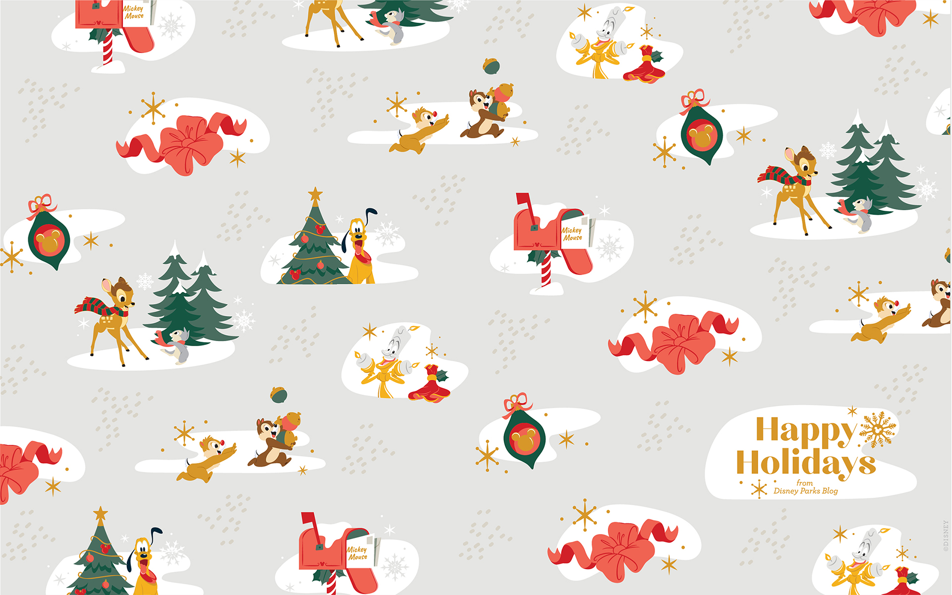 2020 Holiday Wrapping Paper Wallpaper – Desktop/iPad | Disney Parks Blog