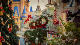 Holiday decor at Magic Kingdom Park