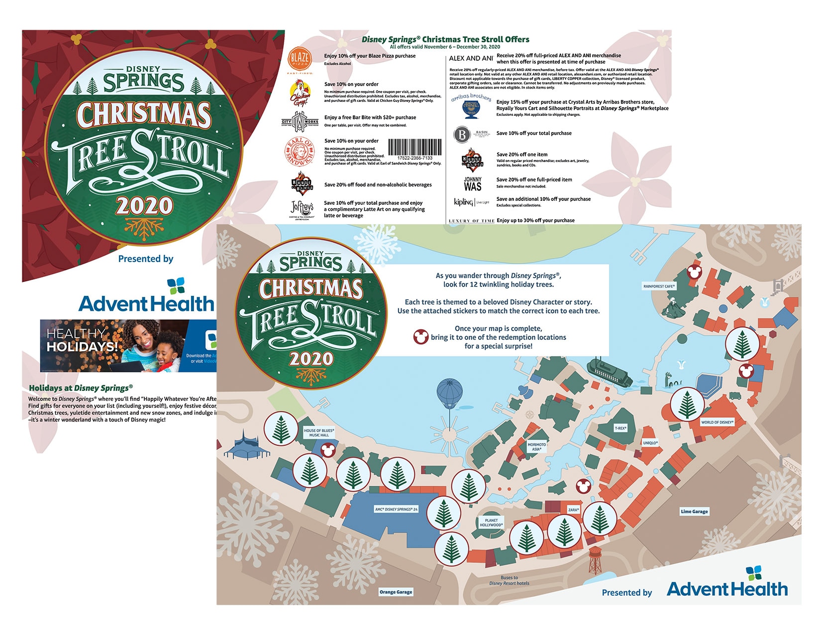 Jolly holiday scavenger hunt that allows you to safely wander and explore the Disney Springs Christmas Tree Stroll presented by AdventHealth
