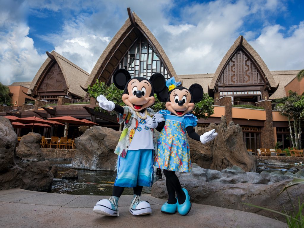 Mickey and Minnie Mouse at Aulani, A Disney Resort & Spa