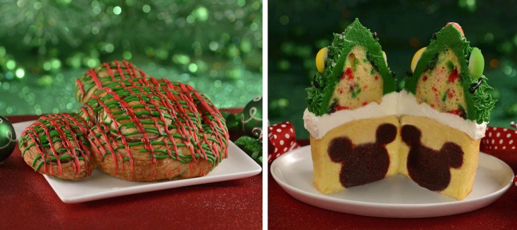 Holiday Mickey Cinnamon Roll and Twice Upon a Cupcake at Magic Kingdom Park