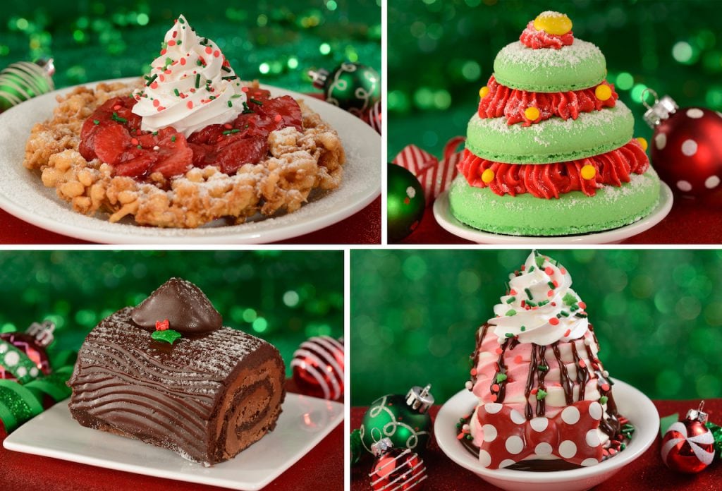 Fa La La La Funnel Cake, Belle’s Enchanted Christmas Tree, Yule Tide Wishes and Minnie’s Merry Cherry Sundae from Magic Kingdom Park