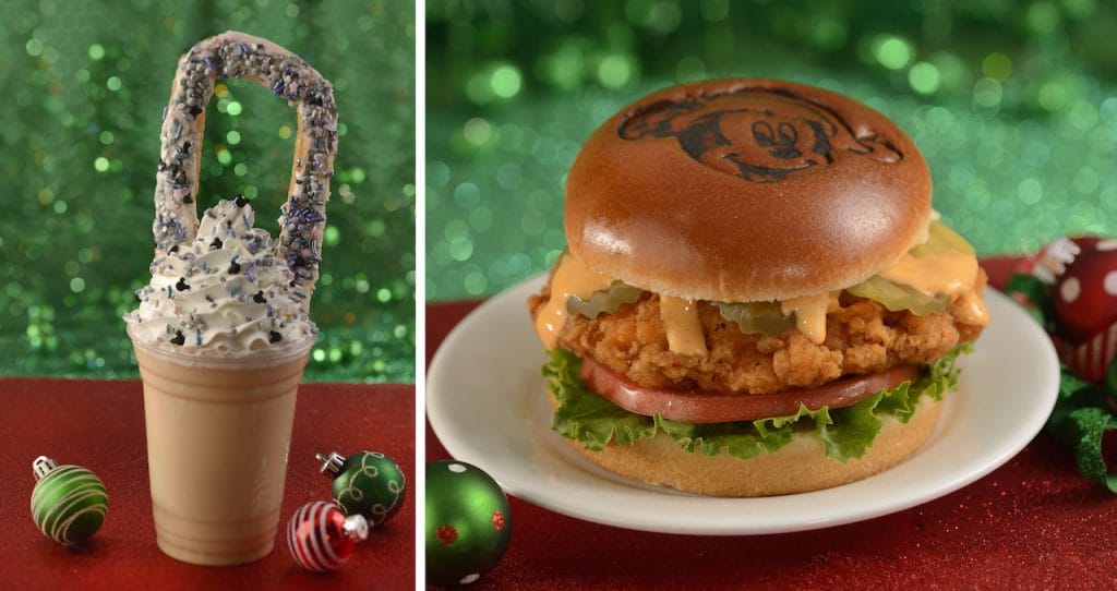 Just a Dream Away milkshake and Spice Up Your Holiday spicy chicken sandwich rom Magic Kingdom Park