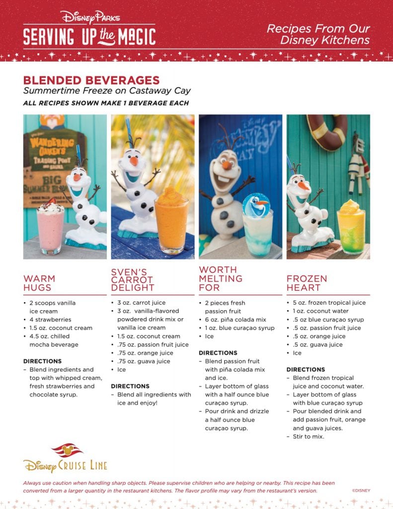 Serving up the Magic: Recipes from our Disney Kitchens - Blended Beverages from Summertime Freeze on Castaway Cay