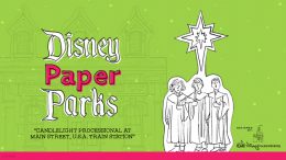Disney Paper Parks designed by Walt Disney Imagineering - "Candlelight Processional at Main Street U.S.A. Train Station"
