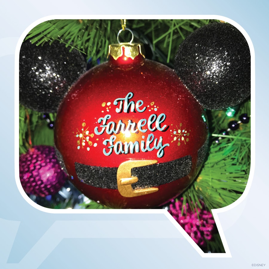 The Farrell Family Christmas ornament