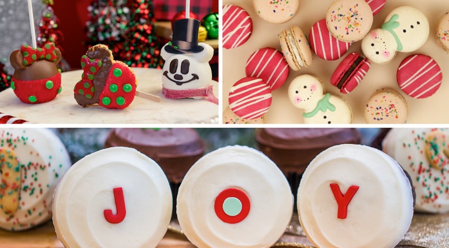 Collage of holiday treats from Marceline’s Confectionery, Kayla's Cakes and Sprinkles