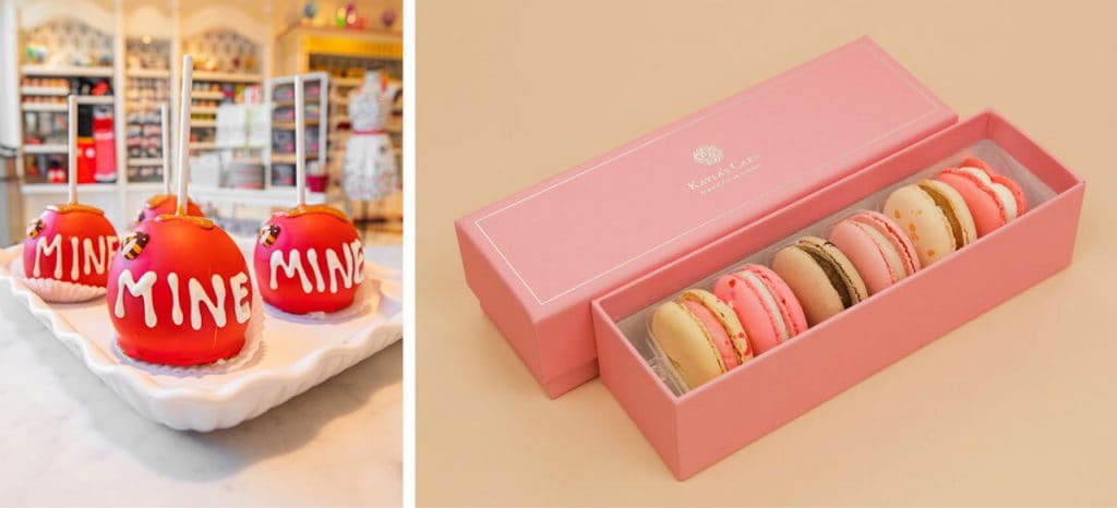 Collage of Valentine's Day sweets found at Downtown Disney District