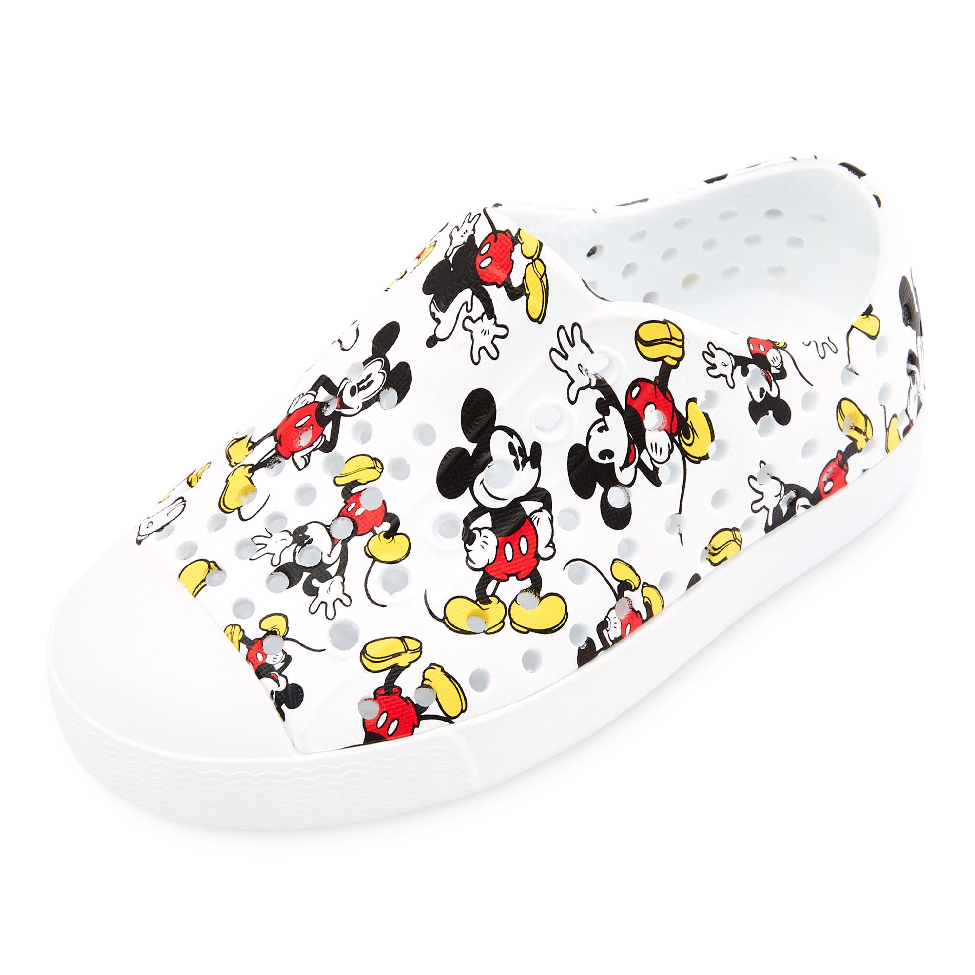Native Shoes' Jefferson shoe for kids in white Mickey all-over print
