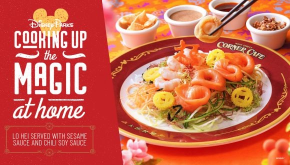 Recipe graphic for Lo Hei with Sesame and Chili-Soy Sauces from Hong Kong Disneyland