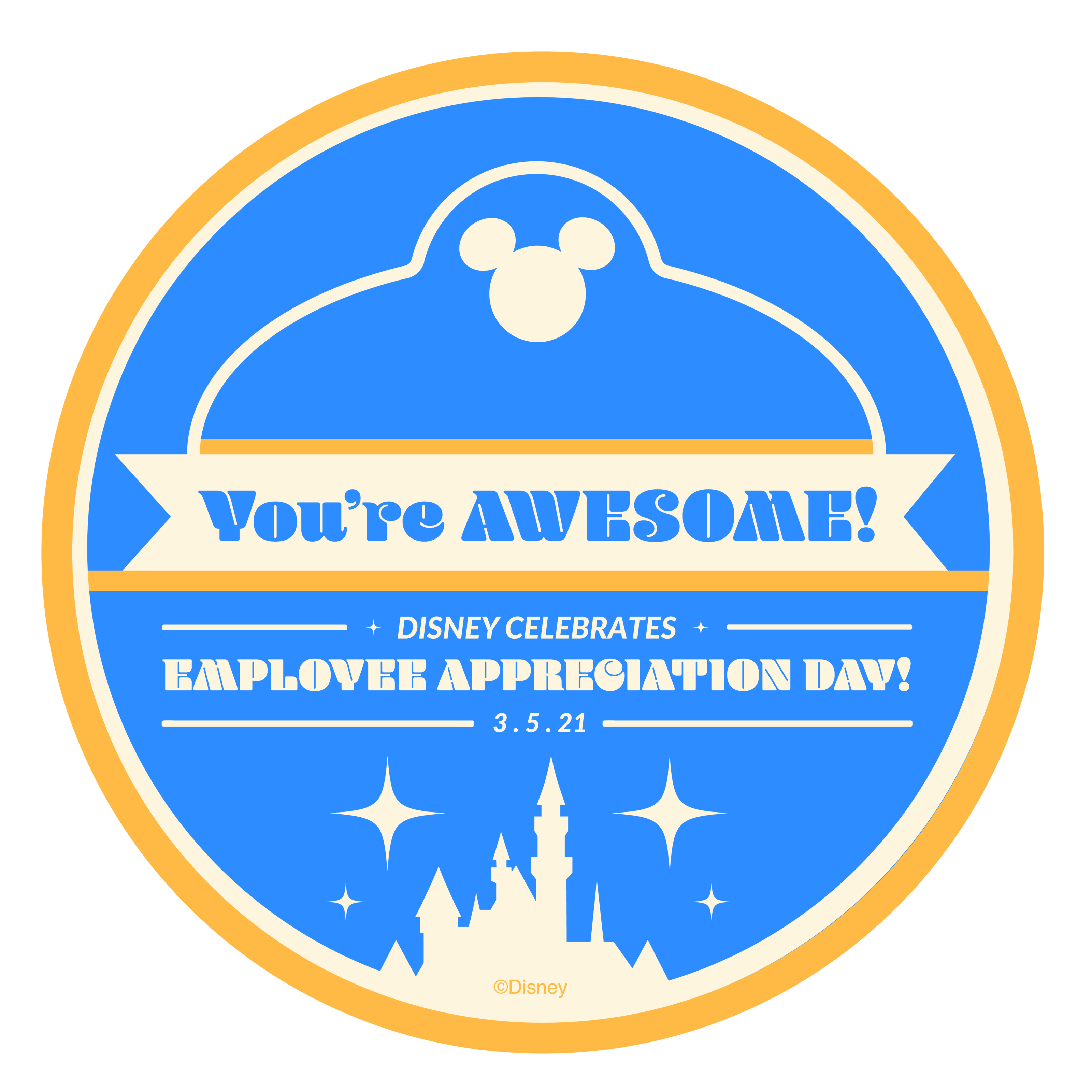 Employee Appreciation Day sticker for Disney cast members
