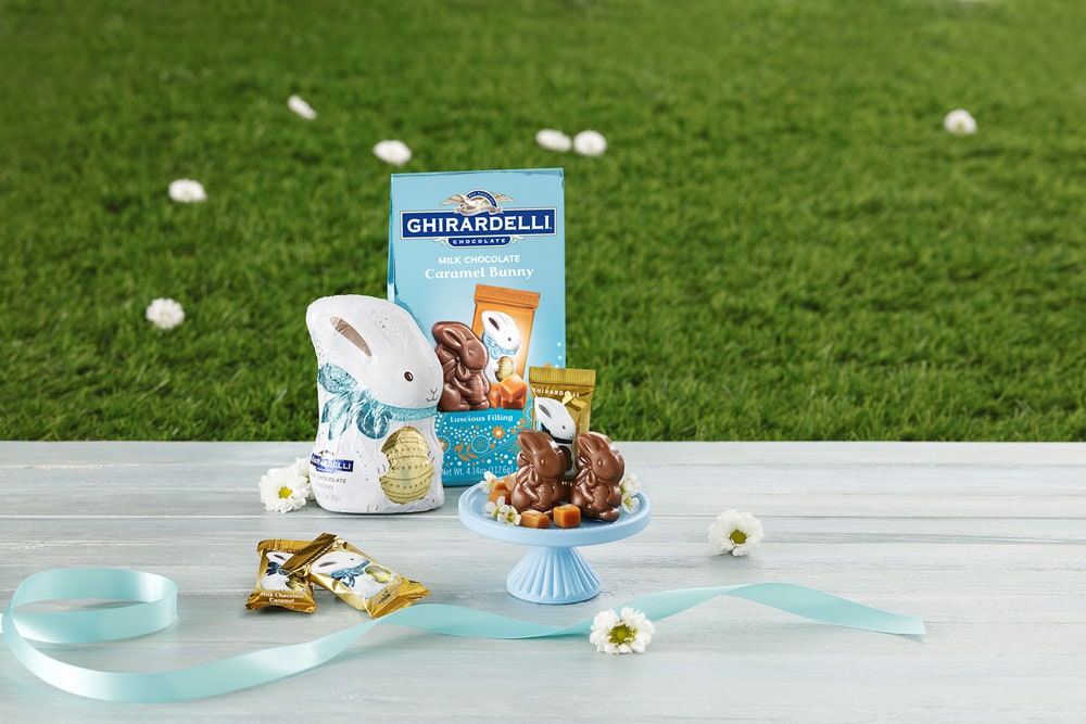 The Complete List of Easter Treats Coming to Walt Disney World and Disneyland!  Ghirardelli Milk Chocolate Bunny and Mini Milk Chocolate Caramel Bunnies available at Ghirardelli Soda Fountain & Chocolate Shop, Disney Springs﻿ 