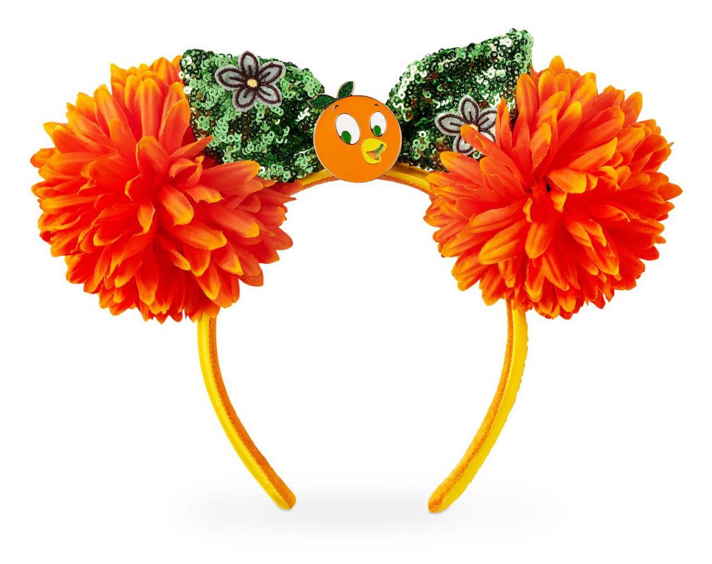 floral Minnie Mouse headband featuring Orange Bird