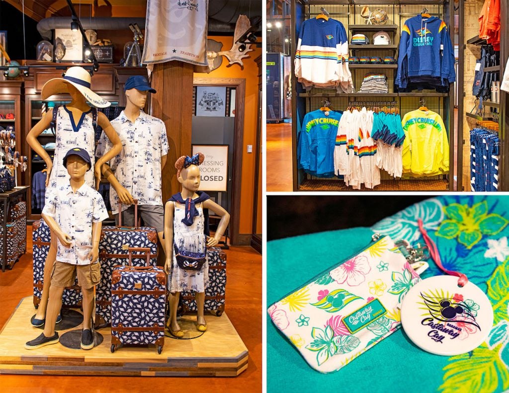 Collage of Disney Cruise Line Merchandise now available at Disney Springs