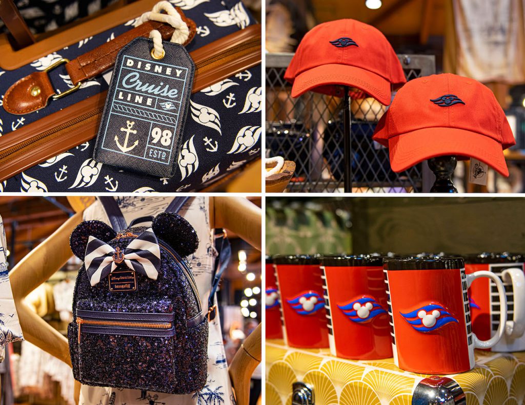 Collage of Disney Cruise Line Merchandise now available at Disney Springs