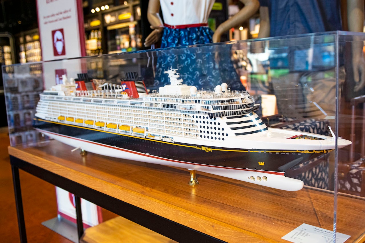 Model of the Disney Dream at Disney Springs