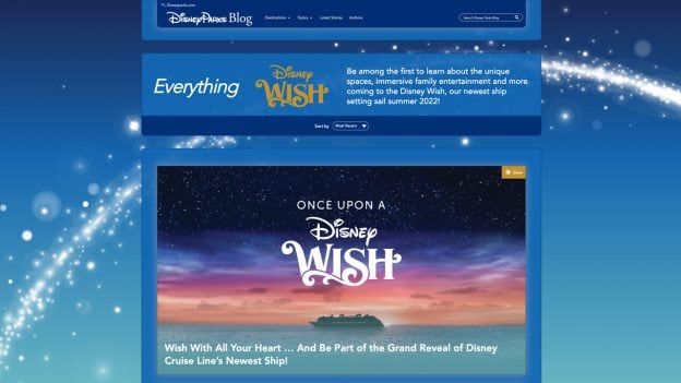 Everything Disney Wish Page on the Disney Parks Blog