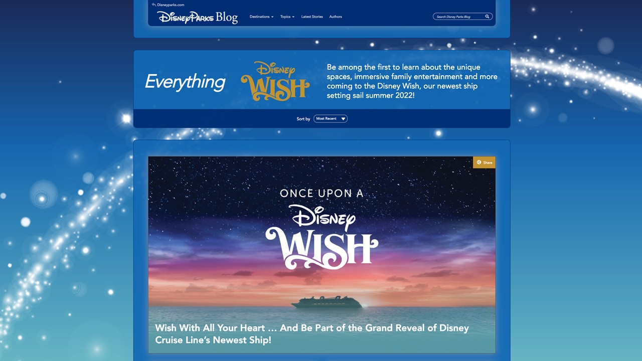New 'Everything Disney Wish' Special Section Launches, Features Magical  Updates from Disney Cruise Line