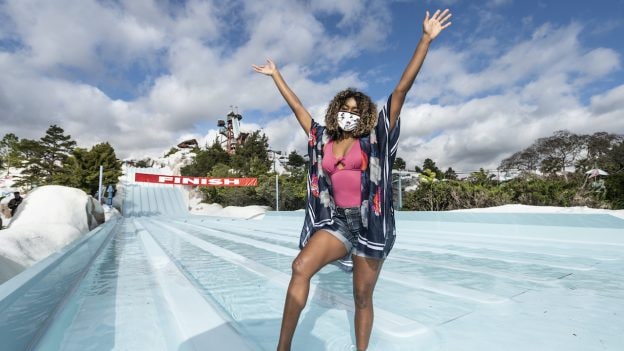 Women posing for photo at Disney’s Blizzard Beach Water Park