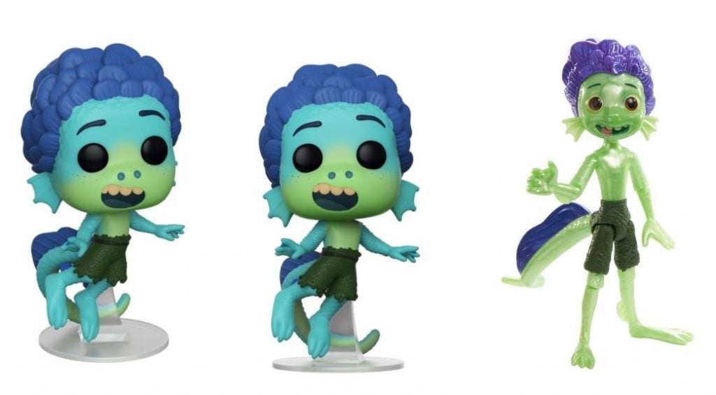 4.25” vinyl Funko Pop! Figure and Disney and Pixar’s Luca Action Figure by Mattel