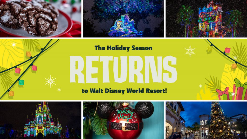 Holiday happenings coming to Walt Disney World Resort graphic and collage