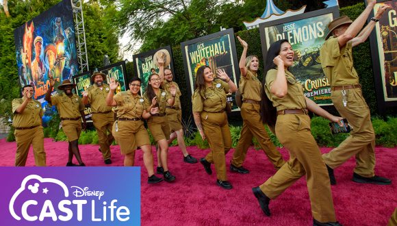 Skippers from the Jungle Cruise attraction at the world premier of Disney's 'Jungle Cruise'