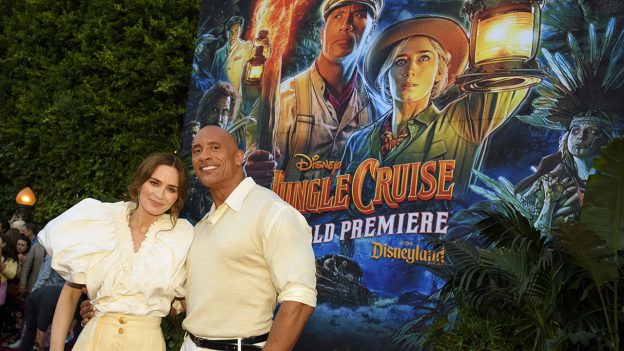 Dwayne Johnson and Emily Blunt arrive at the World Premiere of Disney’s “Jungle Cruise” at Disneyland Park