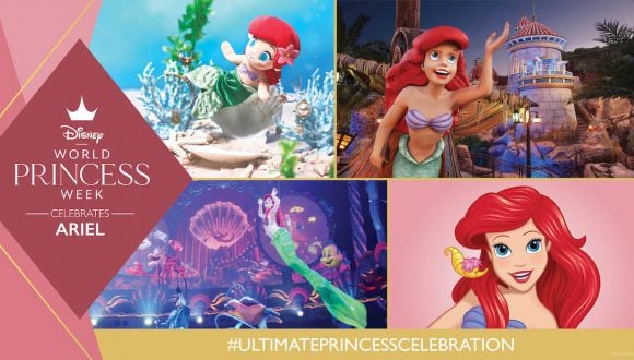 Graphic celebrating Ariel at Disney Parks