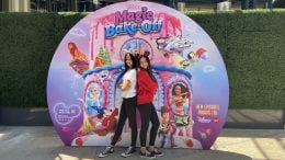 Girls at the ‘Disney’s Magic Bake-Off’ photo opportunity at Downtown Disney District at Disneyland Resort