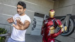 “Eternals” Actor Kumail Nanjiani Encounters Iron Man in Avengers Campus at Disney California Adventure Park