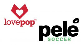 Lovepop and Pelé Soccer logos
